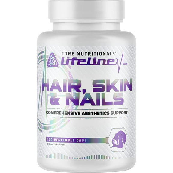 Core Nutritionals Lifeline Hair, Skin, and Nails, Comprehensive Aesthetics Support, 150 Capsules