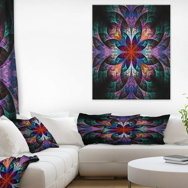 Multi Color Fractal Flower Pattern - Floral Canvas Art Print