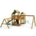 thumbnail image 6 of Gorilla Playsets Pioneer Peak Wooden Swing Set with Wood Roof, Tire Swing, and Clatter Bridge and Tower, 6 of 17