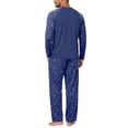 thumbnail image 2 of Airmenty Men's Pajama Set Long Sleeve V-Neck Lightweight Sleepwear Shirts and Bottoms Soft Comfy 2 Piece Pjs Loungewear with Pockets S-2XL, 2 of 5