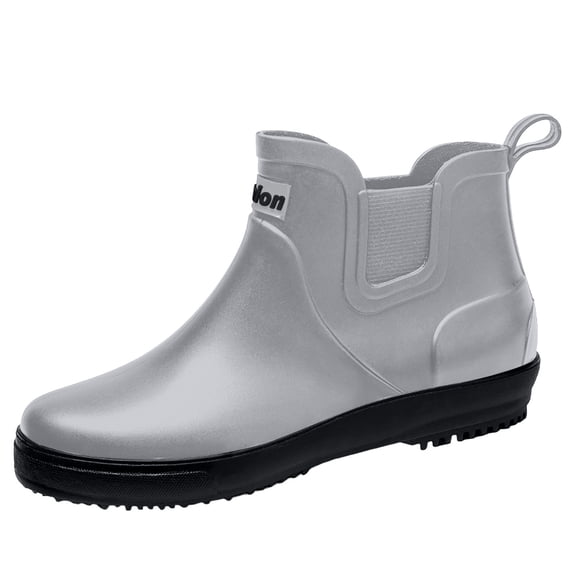 Xfvqtps Mens Ankle Rain Boots Fishing Boots Waterproof Durable Wear Garden Shoes Work Shoes