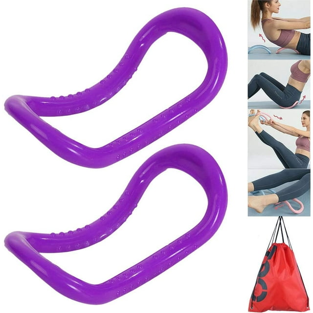 2 Pack Yoga Ring Pilates Exercise Fitness Rings Magic Circle Neck Equipment Accessories for Back Shoulder Leg Arm Thigh Pain Home Workouts Gym Tools