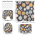 thumbnail image 6 of Ryvnso 4 Pcs Baseball Football Bathroom Shower Curtain Set with 12 Hooks Bath Mat Toilet Lid Cover, 6 of 8