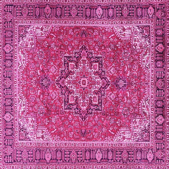 Ahgly Company Indoor Square Persian Pink Traditional Area Rugs, 4' Square