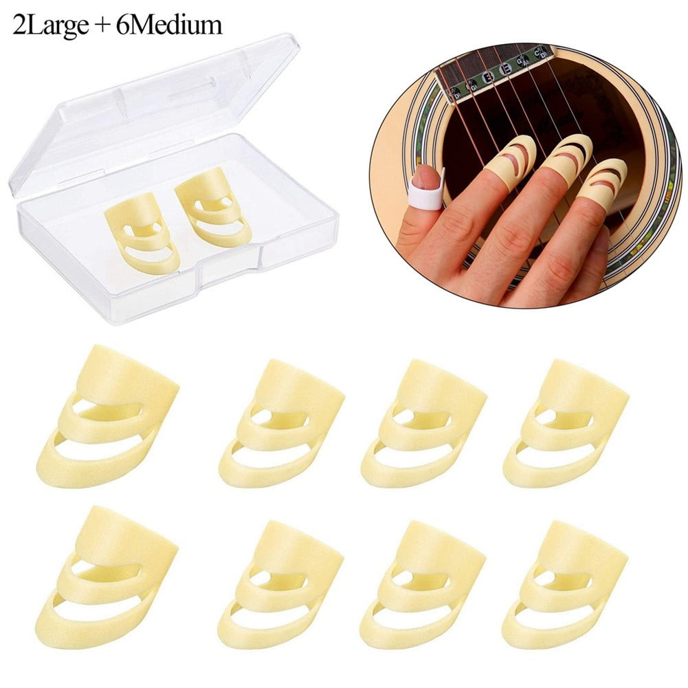 8pcs Alaska Guitar Picks Adjustable Finger Picks Medium and Large