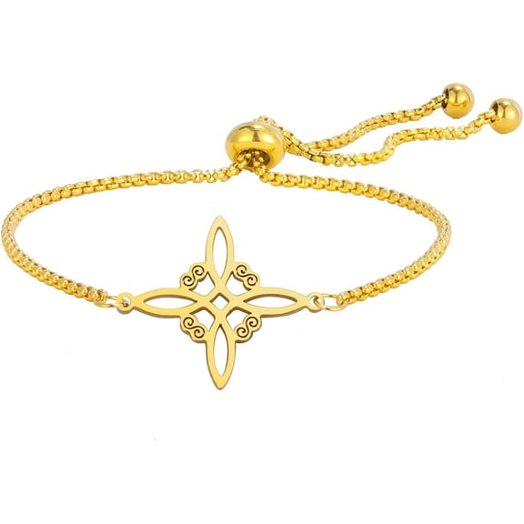 Witches Knot Bracelet Celtic Knot Anklet Nudo De Bruja Good Luck Triquetra Trinity Wiccan Amulet Jewelry Irish Gifts for Women