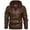 Brown, variant on Leather Jacket Men's Slim Hooded Jacket Plush Thickened Leather Jacket