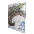 thumbnail image 1 of Paon Coloré avec Fleurs - Toile 36"x48 Pouces - Impression sur Demande, 1 of 5