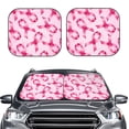 thumbnail image 6 of Lsque Breast Cancer Ribbons Awareness 2 PCS Windshield Sun Shade | CarFoldable Window Covers | Car Accessories Reflect UV for Universal Cars SUV Truck | Medium, 6 of 7