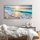 thumbnail image 2 of 1pc Beach Canvas Wall Art For Living Room Bedroom Home Decorations Sunrise Blue Ocean Sea Beach Pictures Art Decor Modern Seascape Waves Landscape Canvas Prints Artwork Frameless 19*39in, 2 of 4