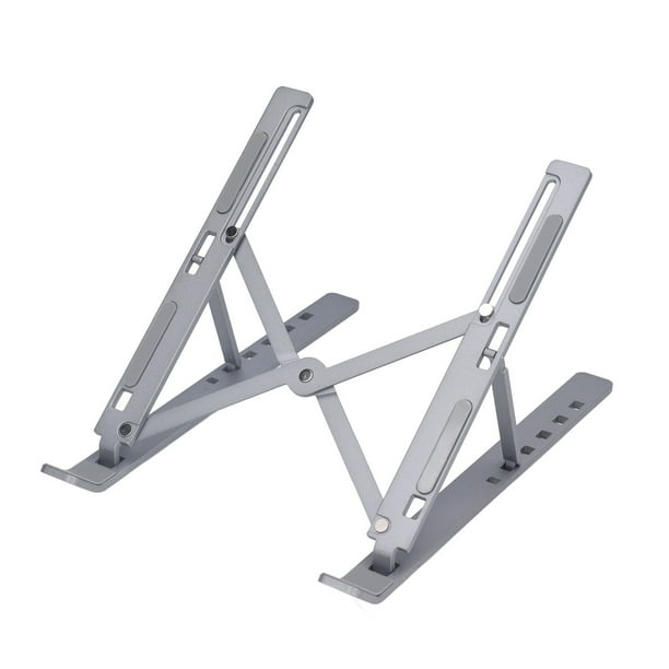 Soporte para computadora portátil, ajustable, plegable, ergonómico, de aleación de aluminio, para tableta, PC, portátil, soporte de refrigeración, elevador con bolsa de almacenamiento, color gris