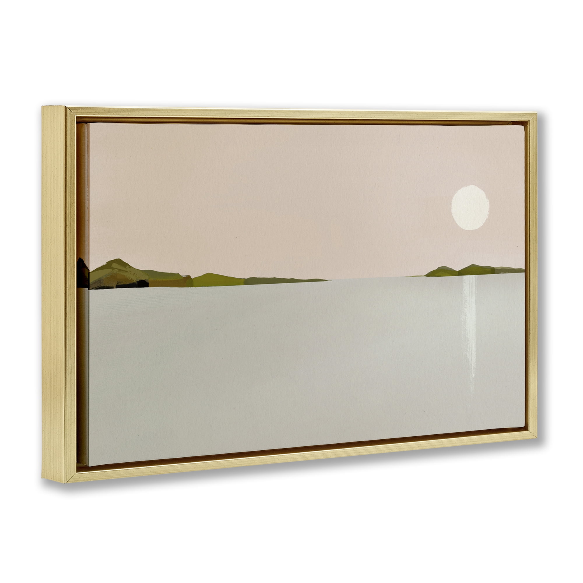 Stupell Industries Morning Has Spoken Landscape Painting Gold Floater Framed Art Print Wall Art, 25 x 17