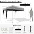 thumbnail image 4 of Costway Patio 10x10ft Outdoor Instant Pop-up Canopy Folding Sun Shelter Carry Bag Grey, 4 of 9