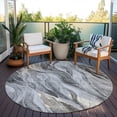 thumbnail image 6 of Addison Rugs Chantille Indoor/Outdoor Transitional Waves Gray Washable Round Rug, 8' x 8', 6 of 6