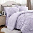 thumbnail image 5 of U by Bedsure Light Purple Comforter Set Queen - Bed in a Bag Queen 7 Pieces, Pintuck Beddding Sets Light Purple Bed Set with Comforter, Sheets, Pillowcases & Shams, 5 of 9