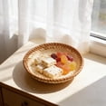 thumbnail image 2 of SIYTUAU Round Woven Basket For Kitchen Counter Storage Natural Rattan Tray For Bread Fruit Snacks Serving 7.87 Inch Wood, 2 of 7