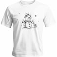 thumbnail image 1 of Camisetas gráficas vintage de manga corta con diseño de muñeco de nieve navideño para hombre, 1 of 8