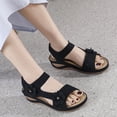thumbnail image 5 of Ruyang Women Summer Flowers Casual Open Toe Wedges Massage Soft Bottom Breathable Hook Loop Shoes Sandals Women Dressy Sandals, 5 of 6