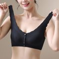 thumbnail image 4 of NIEWTR Front Closure Bras for Women No Underwire Comfortable Full Coverage Front Closure Bralettes Wireless Wirefree Everyday Bras Complexion(Black,3XL), 4 of 9