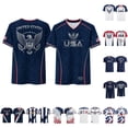 thumbnail image 2 of 2026 New United States Soccer Practice Jerseys, USA National Team Soccer Jersey Sweat Resistant Football Training Shirts, Retro Streetwear Fan Wear for Adult(Light Blue, M), 2 of 3