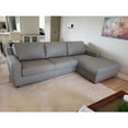 thumbnail image 2 of Lauren Light Gray Premium Leather Sectional Sleeper with Storage in Chaise, Left, 2 of 2