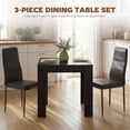 thumbnail image 4 of HOMCOM Dining Table Set for 2, Square Kitchen Table and PU Chairs, Black, 4 of 10