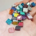 thumbnail image 5 of 100 piezas (aprox. 100 g/3,52 oz) de mosaicos de vidrio brillante con purpurina, 1 cm/0,39 pulgadas, cuadrados, 0,4 cm/0,15 pulgadas de grosor, materiales para manualidades de bricolaje, 5 of 5