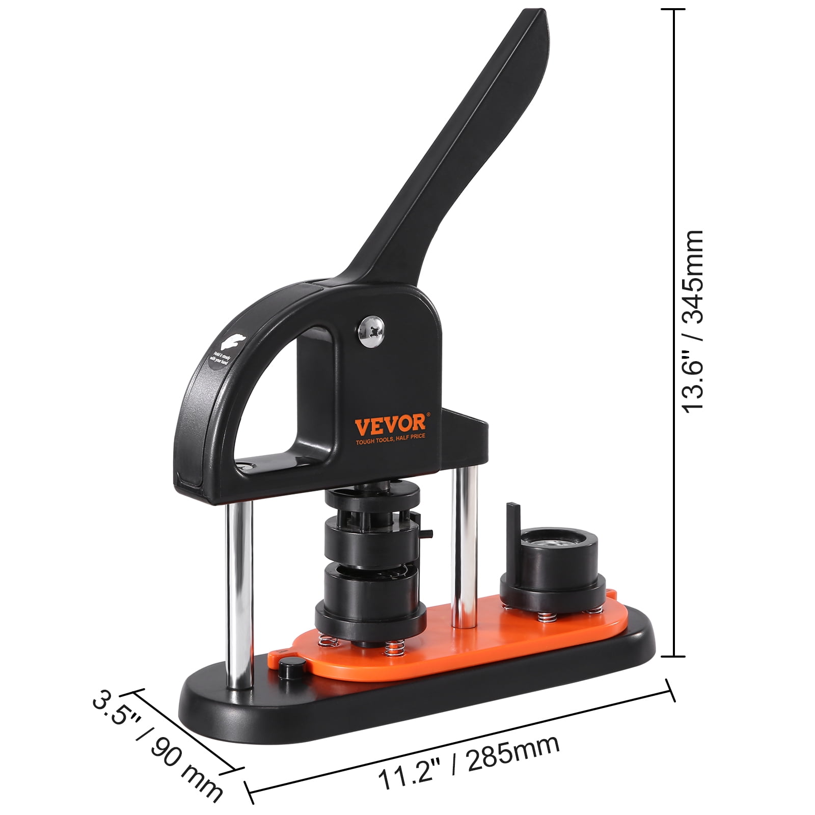 VEVOR Button Maker Machine, 0.98 inch/25mm Pin Maker with 500pcs Button Parts, Button Maker with Panda Magic Book, Ergonomic Arc Handle Punch Press Kit, For Children DIY Gifts and Christmas