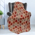 thumbnail image 4 of Geometric Soft Flannel Fleece Throw Blanket, Abstract Anise Stars Pattern in Warm Retro Colors with Dots Geometric Design, Cozy Plush for Indoor and Outdoor Use, 50" x 60", Multicolor, by Ambesonne, 4 of 5