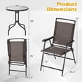 thumbnail image 4 of Patiojoy Ensemble Bistro 3 Pcs Ensemble de Meubles d'Extérieur avec Table en Verre Trempé Trou pour Parasol Tissu à Séchage Rapide, 4 of 9