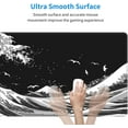 thumbnail image 2 of Black and White Japan Japanese Sea Wave Gaming Mouse Pad 31.5 X 11.8 Inch XL Extended Large Keyboard Non-Slip Rubber Base with Stitched Edges for Home Office, 2 of 7