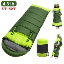 TOPCHANCES 5°F-50°F Camping Sleeping Bag for Adults Backpacking Lightweight Waterproof - Cold Weather Wearable Sleeping Bag for Outdoor Travel Hiking (Green - Left Zipper, 4.3 lb)