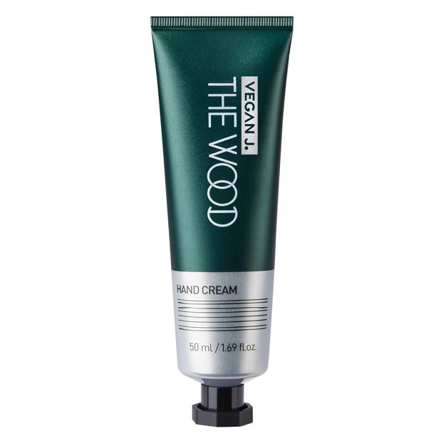 Crema de manos vegana J. The Wood | Hidratación Profunda con Manteca de Karité | Cuidado de manos vegano y libre de crueldad, no pegajoso, de rápida absorción, con aroma verde ámbar amaderado (1.69 fl