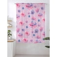 thumbnail image 2 of Sheer Curtains 63 Inch Length, Spring Floral Semi Sheer Curtains Light Filtering Window Treatment, Summer Botanical Purple Pink Flower Privacy Voile Drapes for Living Room Bedroom 52x63 Inch, 2 of 7
