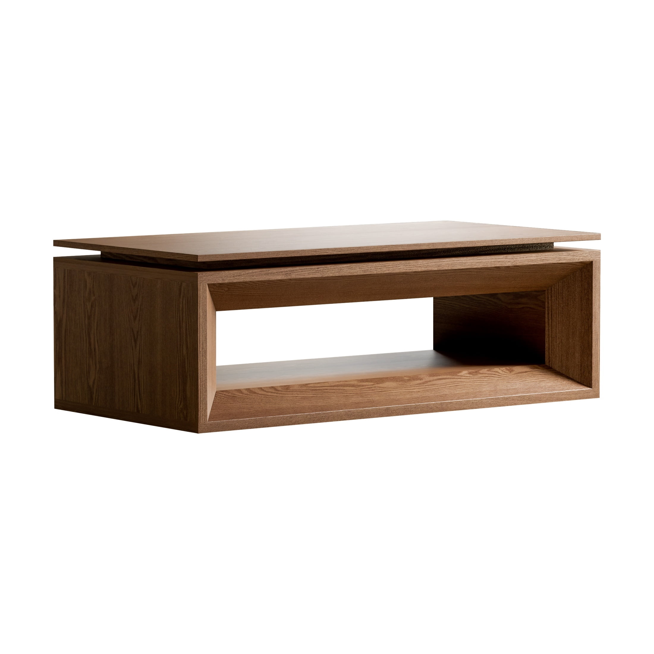 Lift-Top Adjustable Coffee Table with Hidden Storage, Solid Wood Veneered Modern End Table, Accent Cocktail Table