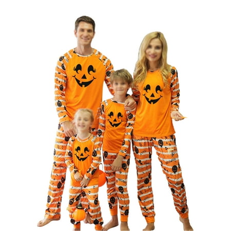

Paille Halloween Family Matching Pajamas Sets Holiday Crew Neck Pjs Sleepwear For Family Sleepwear Parent-Child Tops+Pants Style F Dad-L