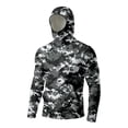 thumbnail image 5 of Havenx Sun Protection Shirts for Men Camo Long Sleeve Shirts with Mask Hooded Uv Upf 50+ Hoodie Shirt Uv Protection Outdoor Fishing Lightweight Casual Summer Blouses,Gray XL, 5 of 6