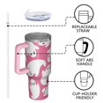 thumbnail image 4 of Cute Ghost Halloween Pattern Tumbler with Handle and Lid,40oz Double Wall Vacuum Insulated Tumbler,Cups Gift for Women and Men, 4 of 7