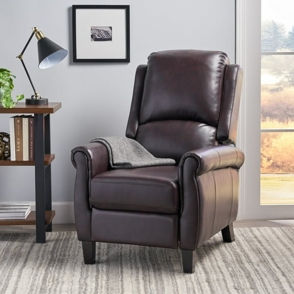 Hayden Burgundy PU Recliner Color Burgundy