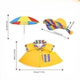 thumbnail image 4 of HWRETIE Lawn Goose Raincoat Outfit,Colorful Stripe Goose Clothes with Bucket Hat,Waterproof Duck Suit for 23" Statue, 4 of 7