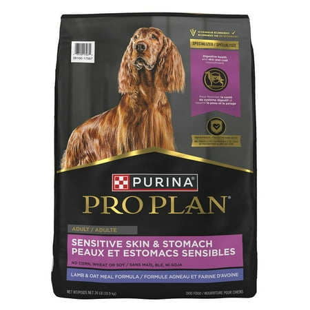 Purina Pro Plan Sensitive Skin and Sensitive Stomach Dog Food With Probiotics for Dogs, Lamb and Oat Meal Formula 24 lb.