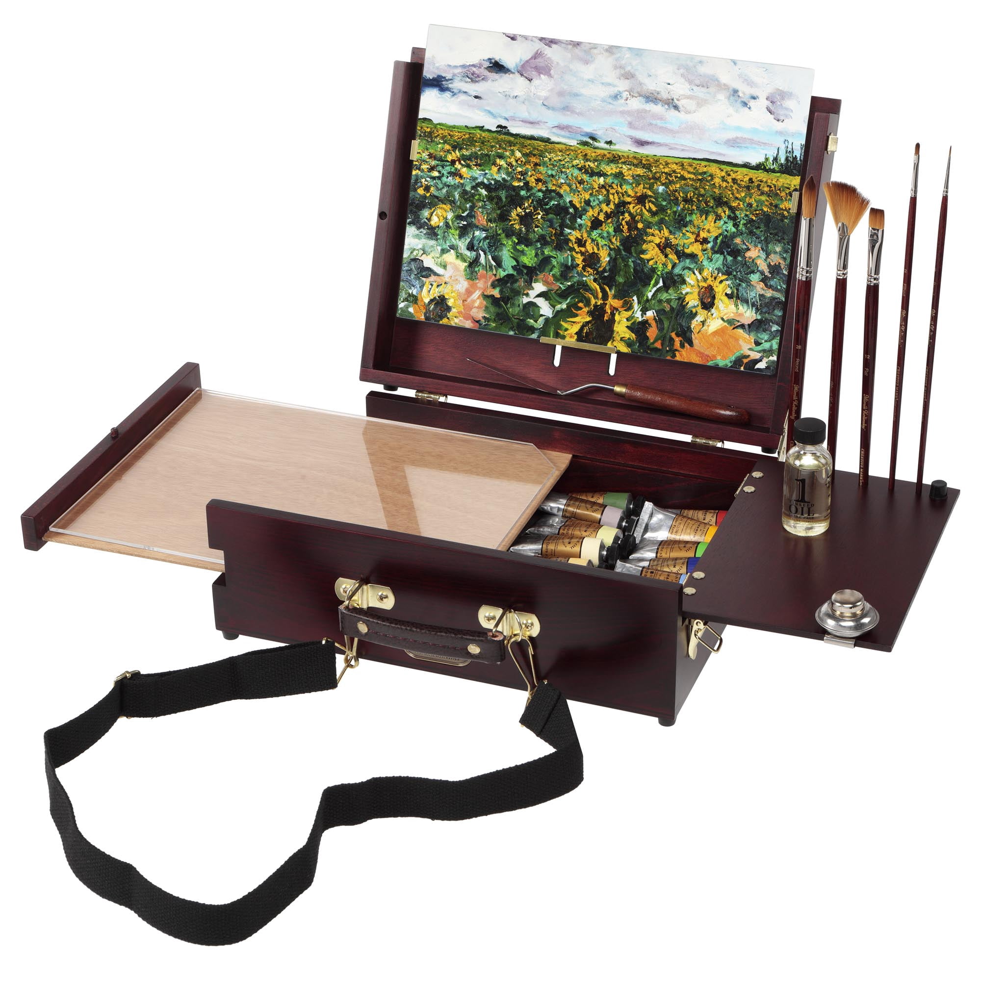 SoHo Urban Artist Scout Pochade Box with Apex Tripod - Adjustable Camera Stand and Compact Artist Easel for Outdoor Painting, Field Photography, and Travel Studio Setup