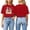 Red, variant on T Shirts for Womens Short Sleeve Crewneck Tops Cartoon Print Casual Summer Fun Daily Tees Black L