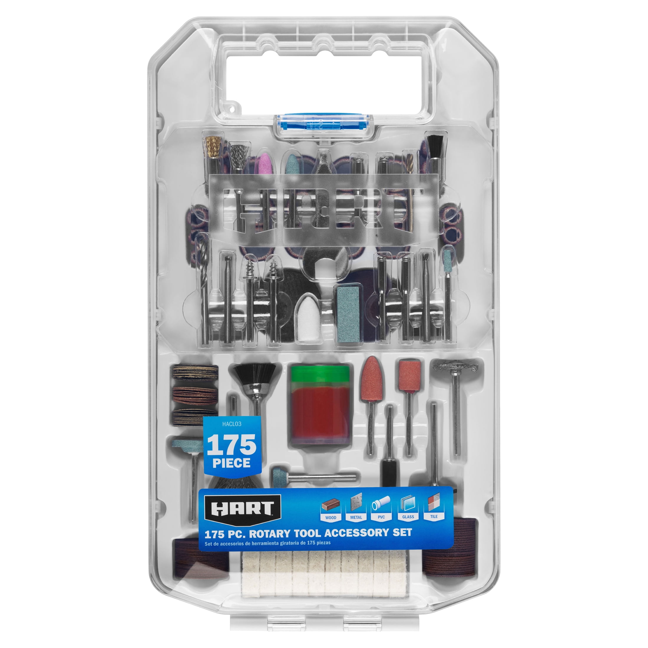 HART 20-Volt Rotary Tool and 175PC Accessory Set Bundle