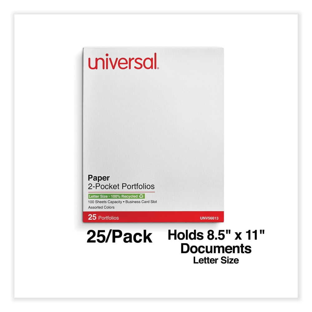 Two-Pocket Portfolio, Embossed Leather Grain Paper, Assorted Colors (25/Box)