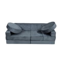 thumbnail image 5 of Grey Modular Kids Sofa Fort, 14Pcs High-Density Foam Cushions for Creative Play, Washable Cover, Toddler-Safe Building Furniture (Lightweight), 5 of 19