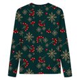 thumbnail image 5 of Hauts de Sortie Noël Femmes Manches Longues Décontractées Imprimé Col Rond T-Shirt Ample Blouse Hauts Blouses d'Été en Liquidation, 5 of 5