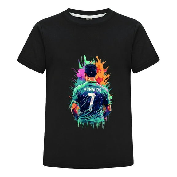 Youth CR7 T-Shirt for Boys Girls | Cristiano Ronaldo Fan Gear | Short Sleeve Shirt