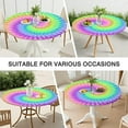 thumbnail image 7 of Colorful Tie Dye Pattern Round Fitted Tablecloth with Elastic Edge,Dining Table Cover Waterproof,Outdoor Round Tablecloth for Camping,Dining,Indoor and Outdoor, 7 of 7
