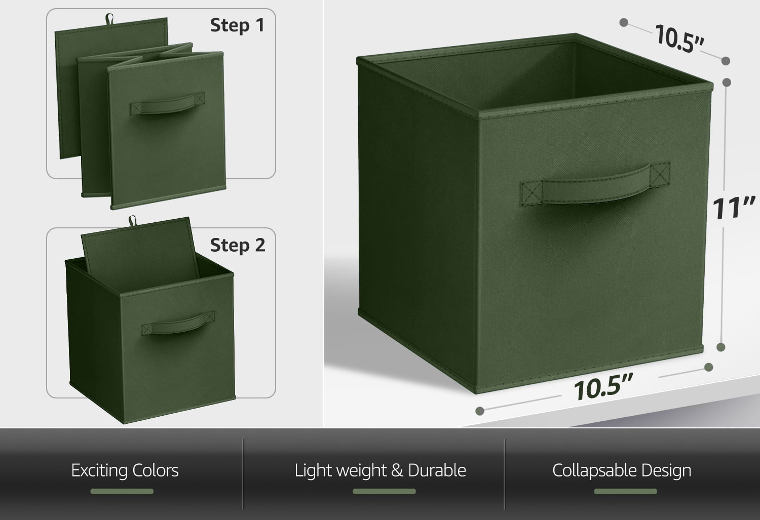 Sorbus Foldable Fabric Storage Cubes with Handles, Multicolor, 6 Pack